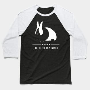 Dutch Rabbit White Silhouette Baseball T-Shirt